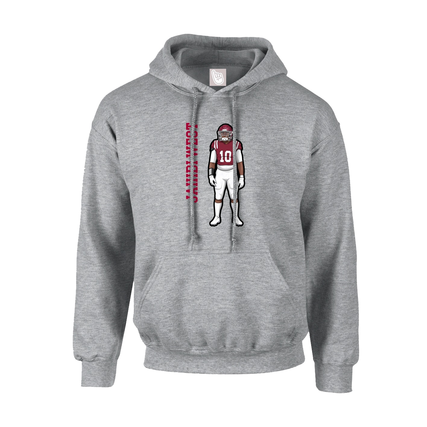 Youth Hoodie — Name Vertical in Grey