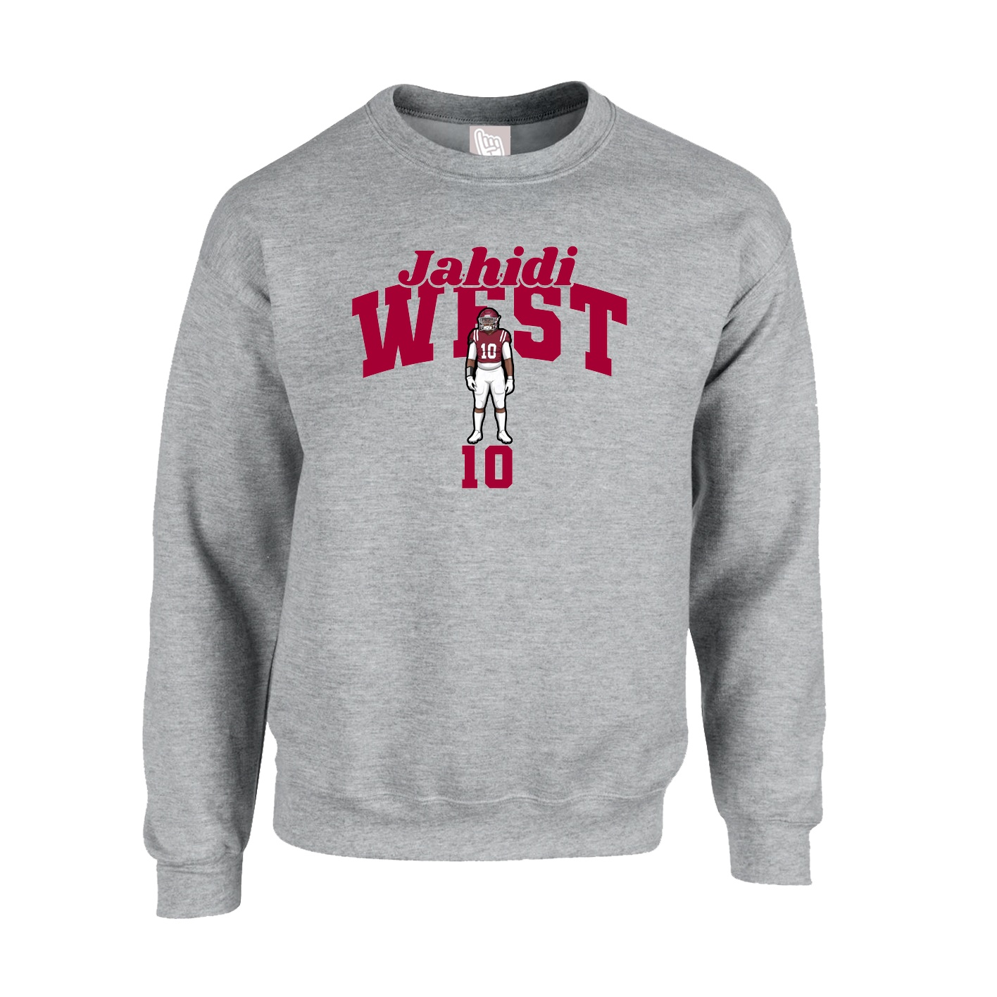 Fleece Crew — Signature Arch in Grey