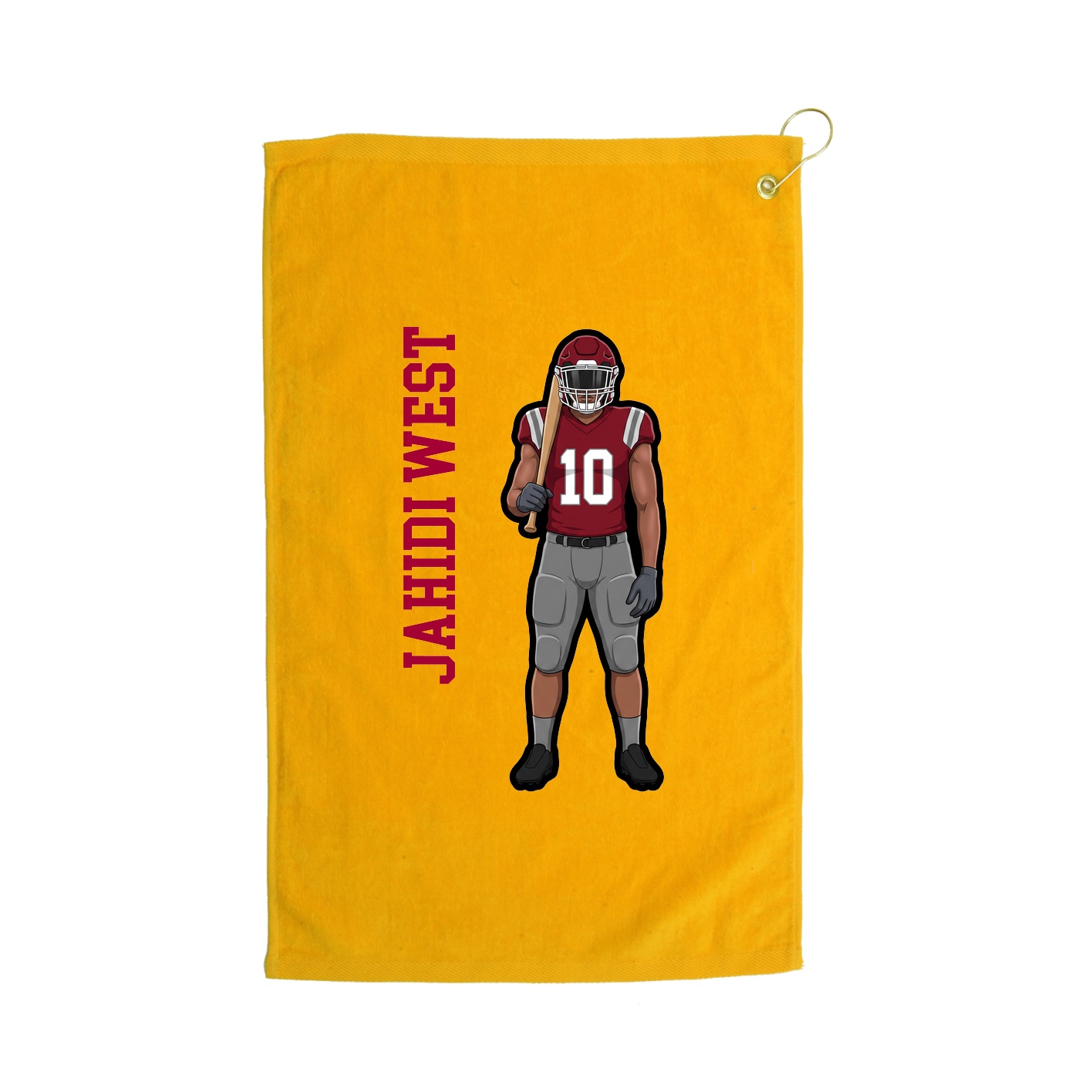 Golf Towel — Name Vertical in Gold