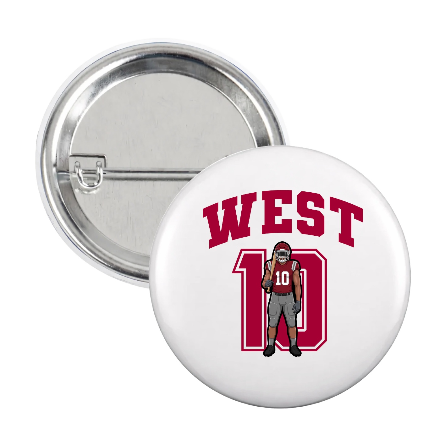 Game Day Button — Number in White