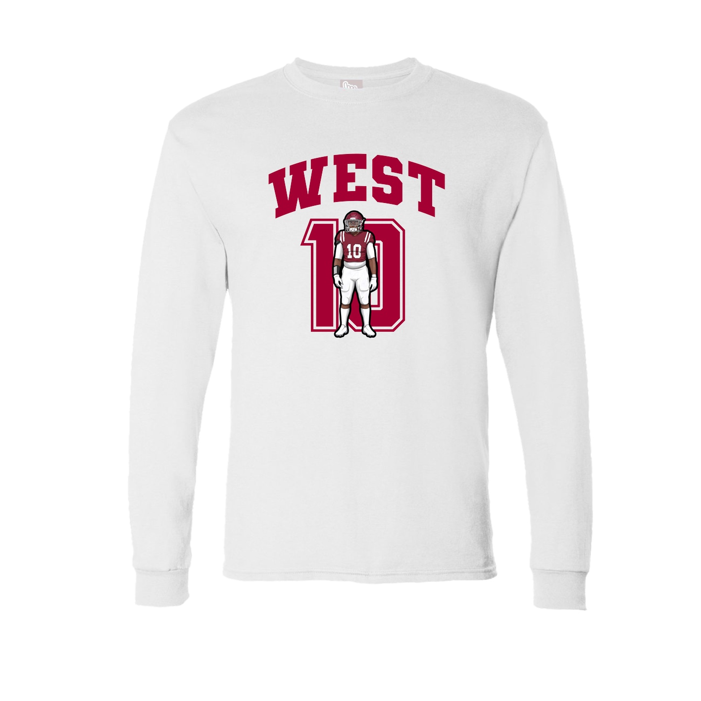 Long Sleeve Tee — Number in White