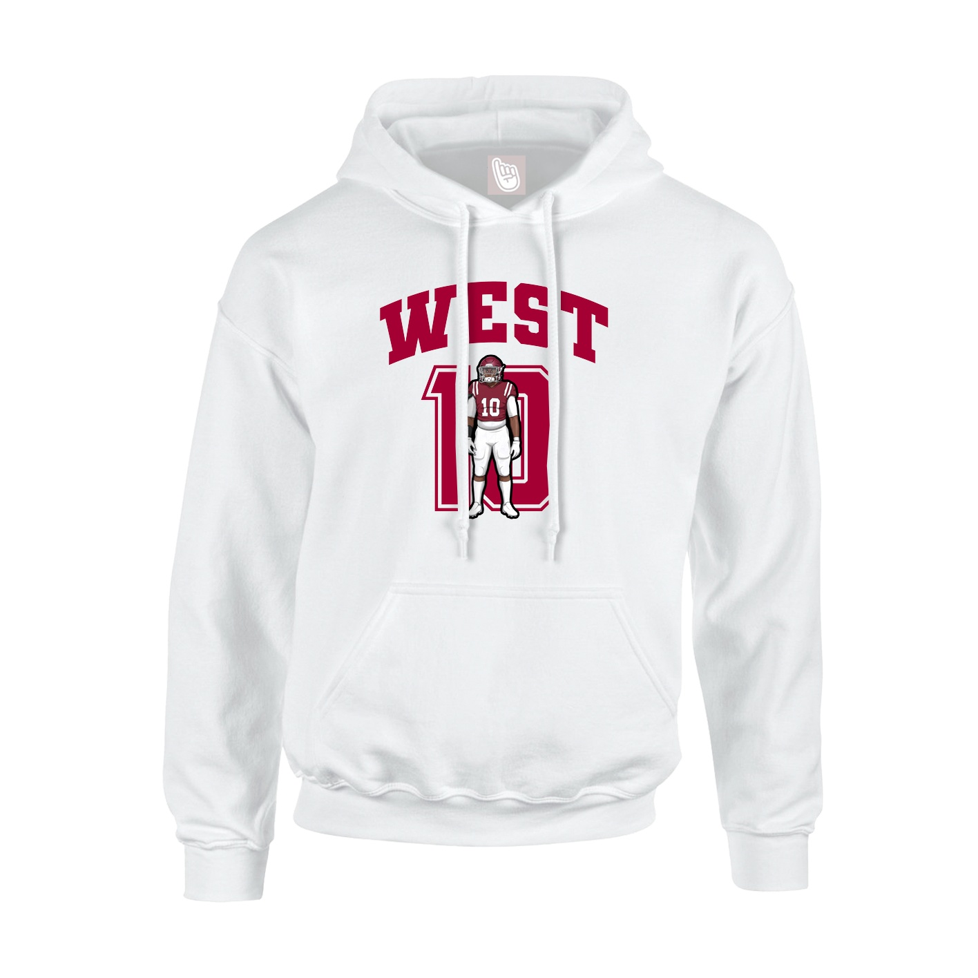 Youth Hoodie — Number in White