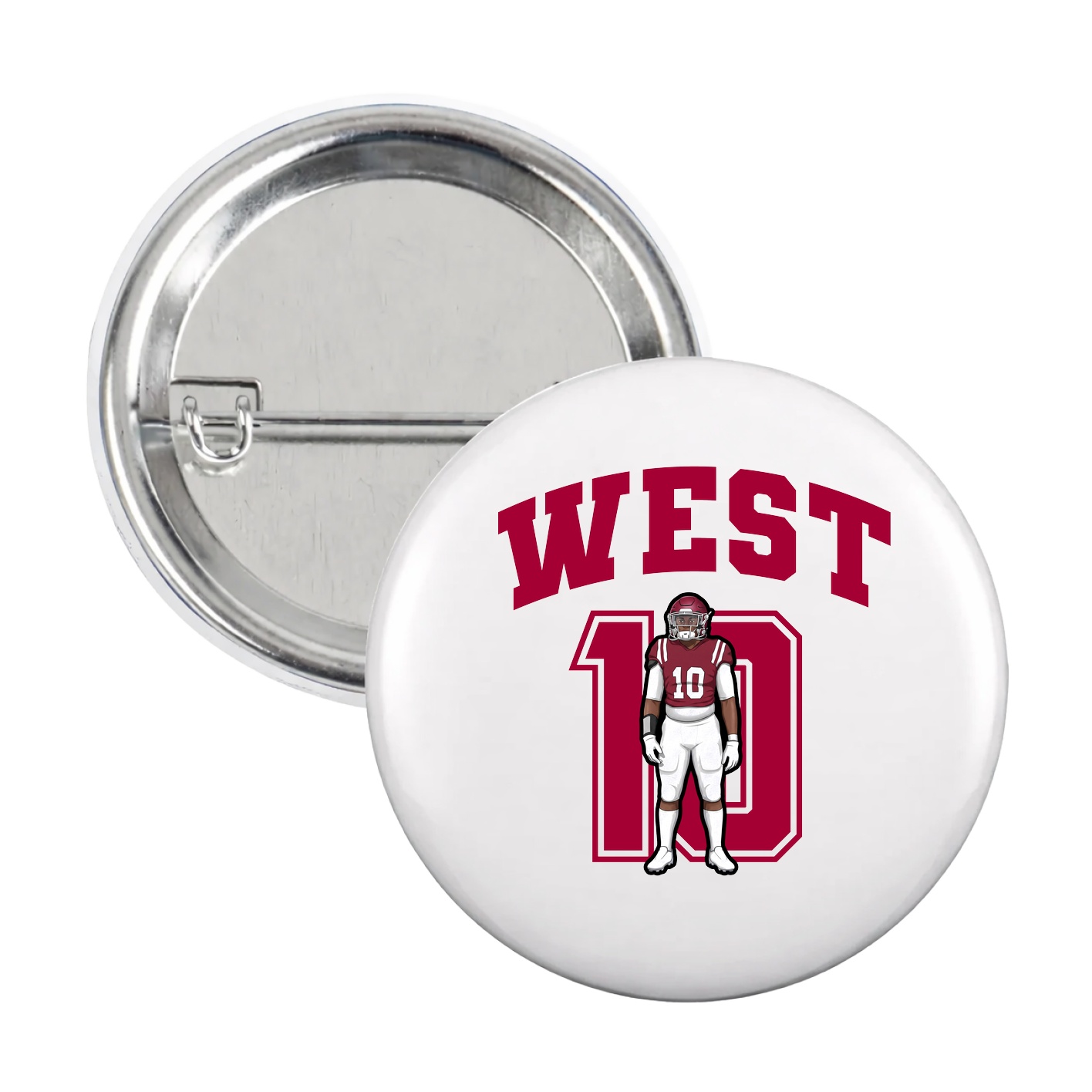 Game Day Button — Number in White