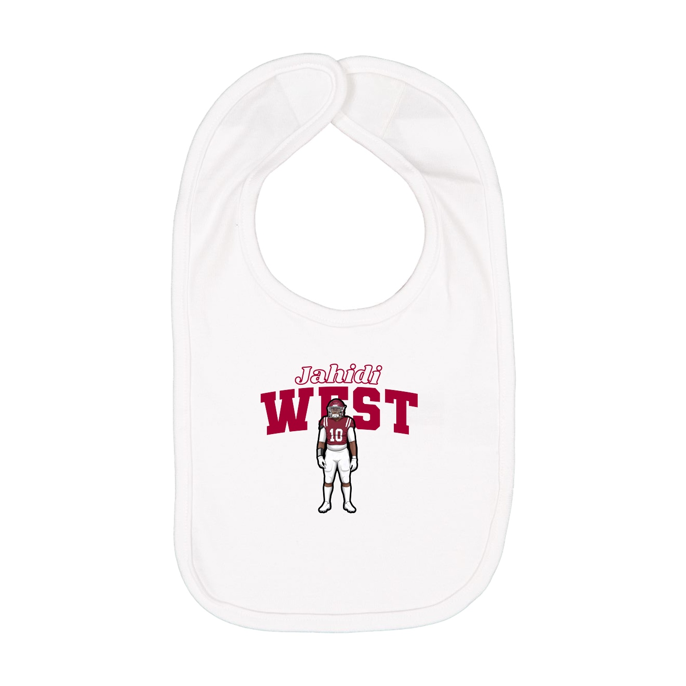 Infant Bib — Name Arch in White