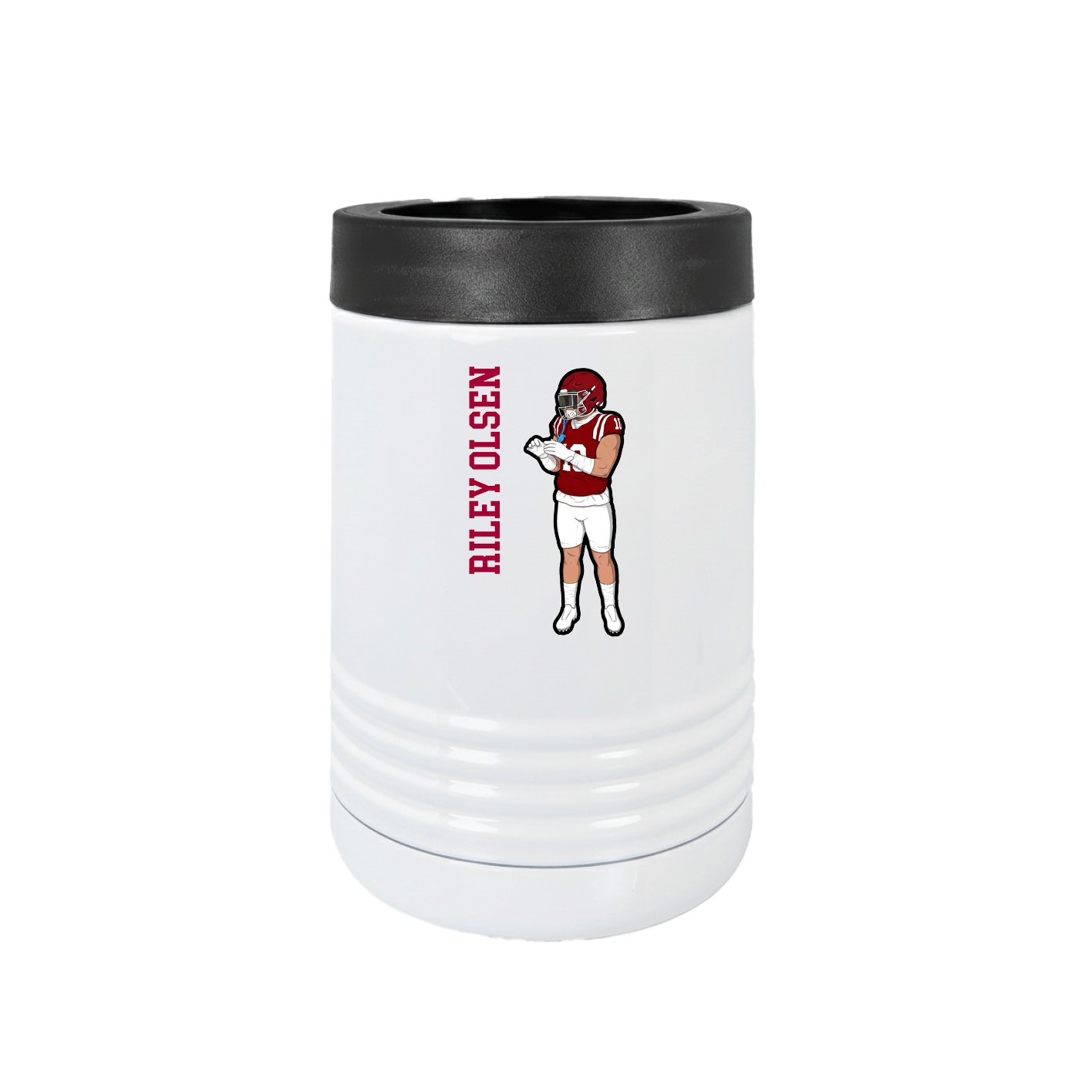 Beverage Holder — Name Vertical in White