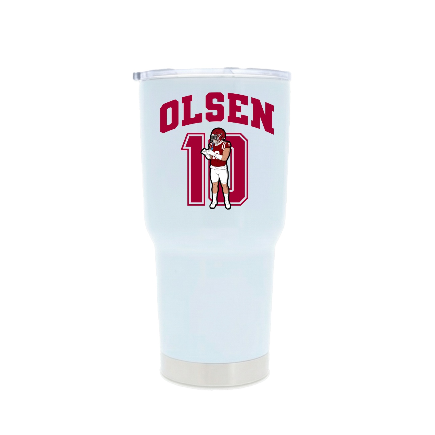 30oz Stainless Steel Tumbler — Number in White