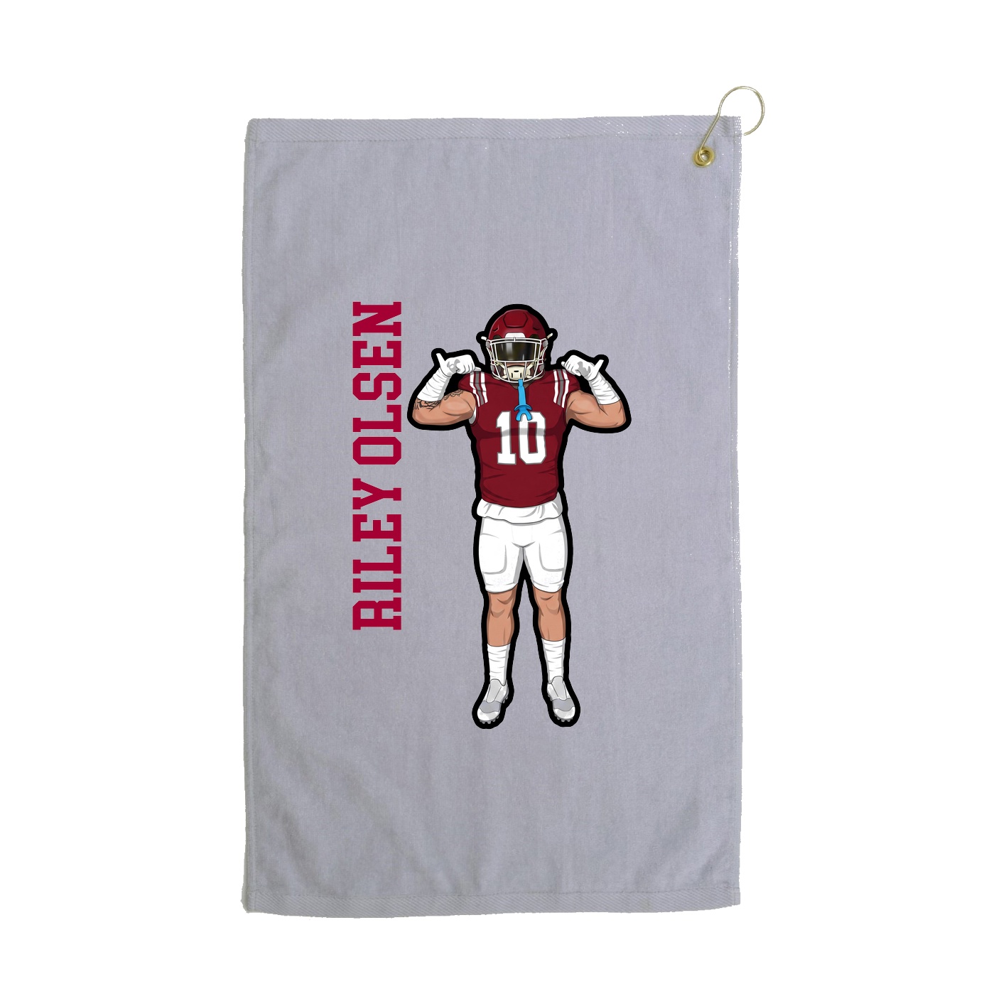 Golf Towel — Name Vertical in Grey