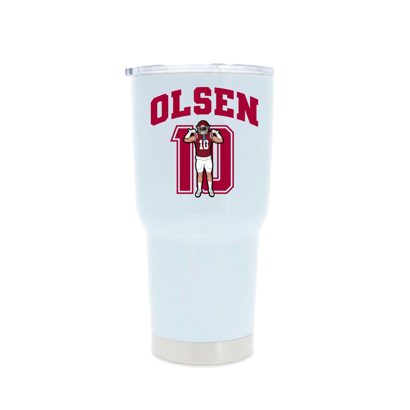 30oz Stainless Steel Tumbler — Number in White