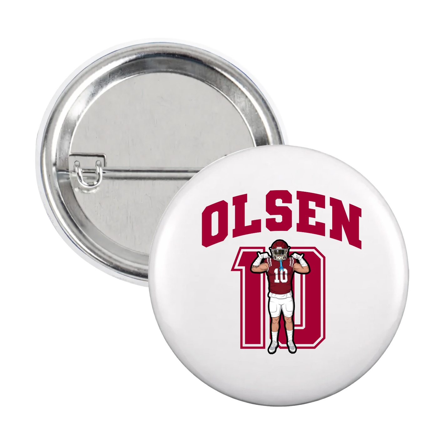 Game Day Button — Number in White