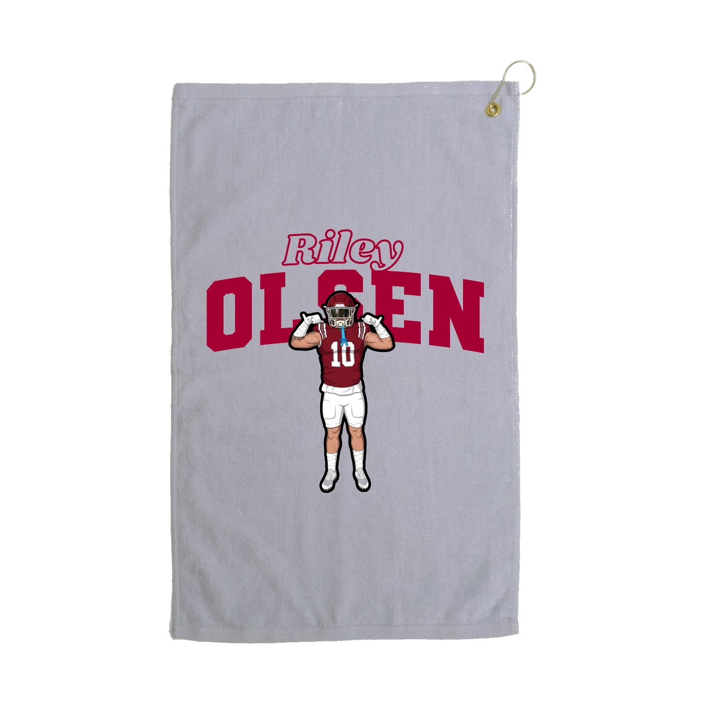 Golf Towel — Name Arch in Grey
