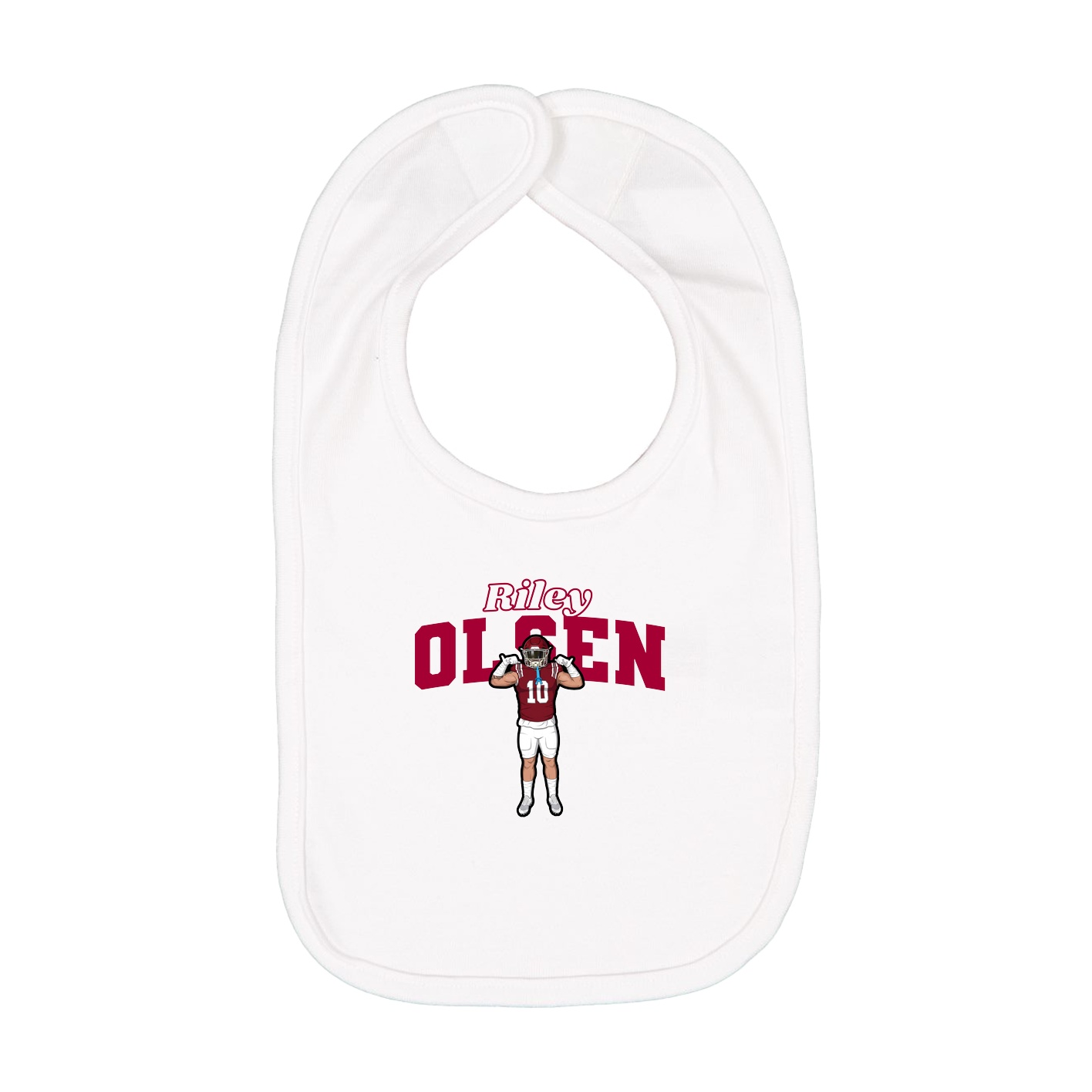 Infant Bib — Name Arch in White