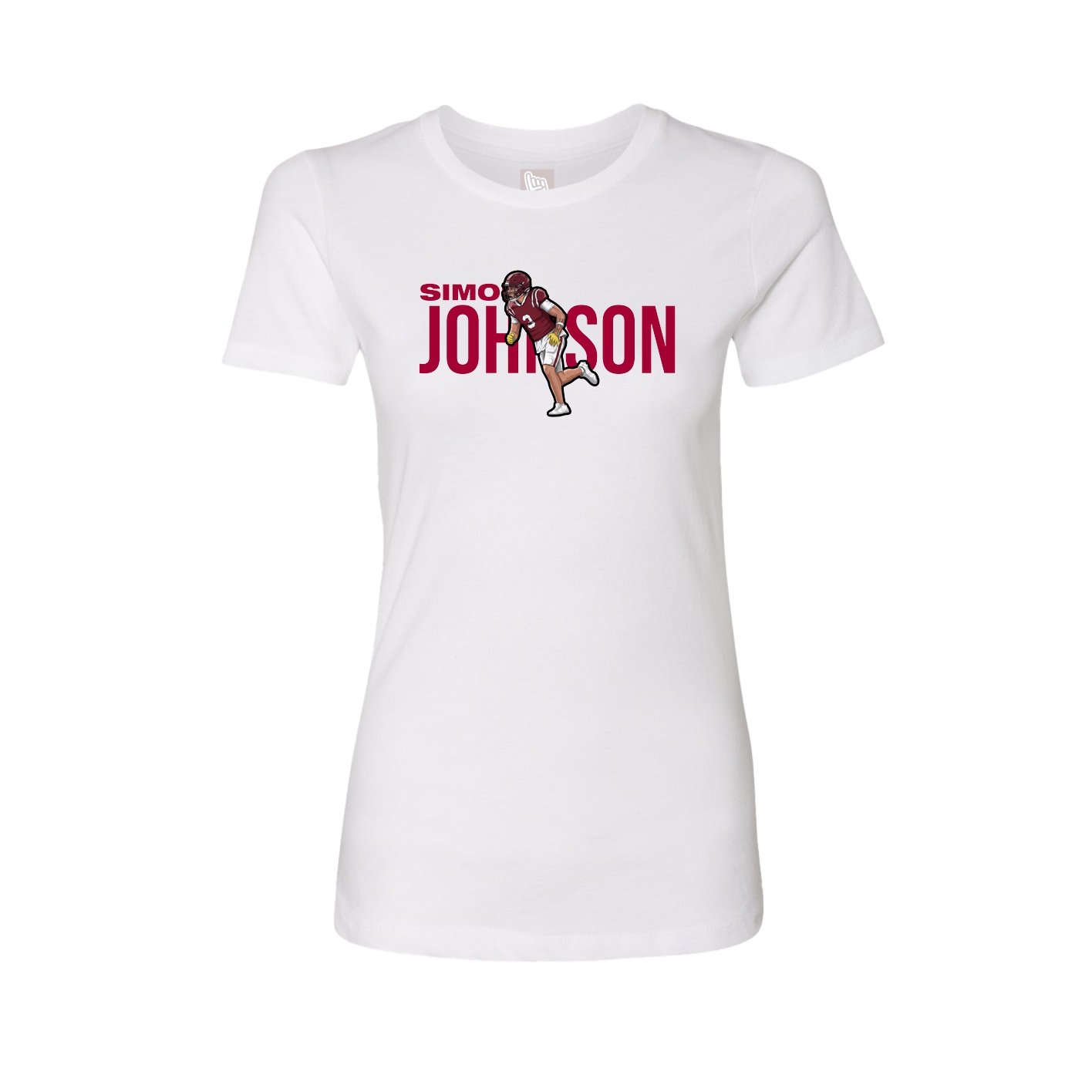Fitted Women's Tee — Player Name in White