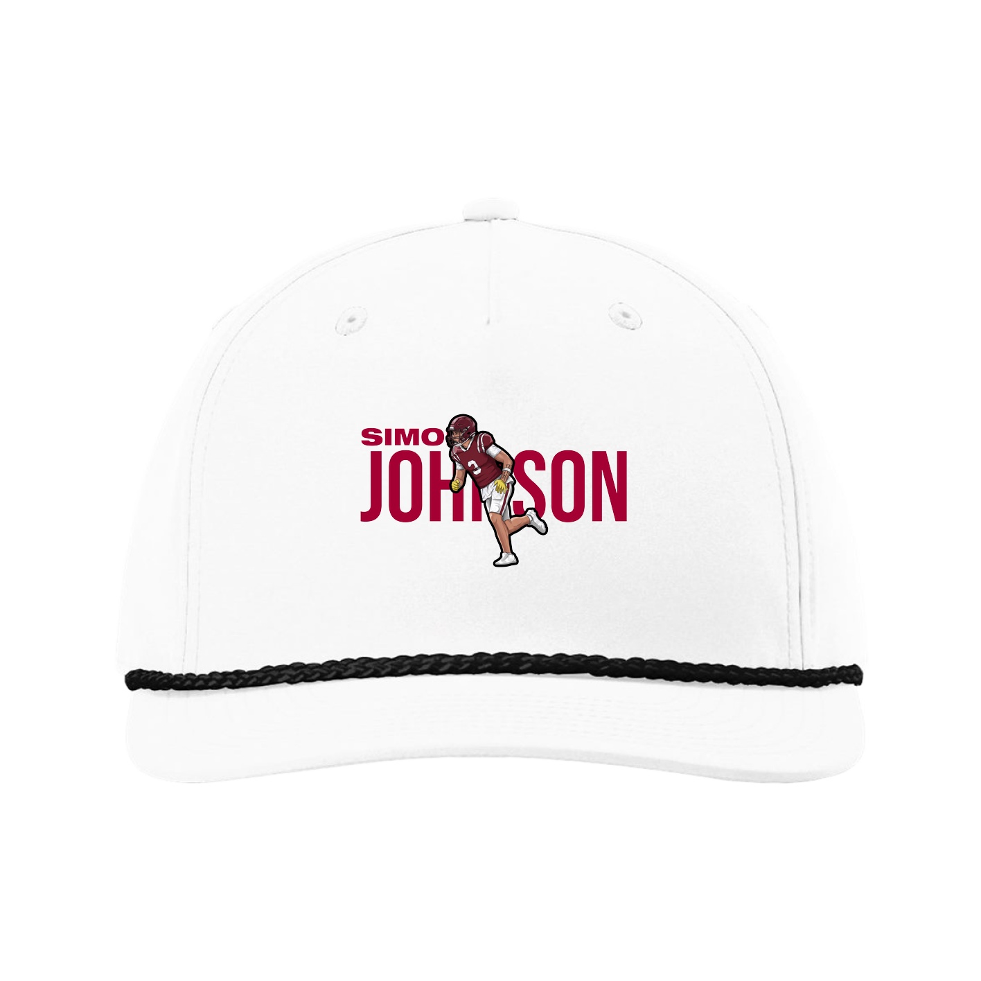 Five-Panel Classic Rope Cap — Player Name in White