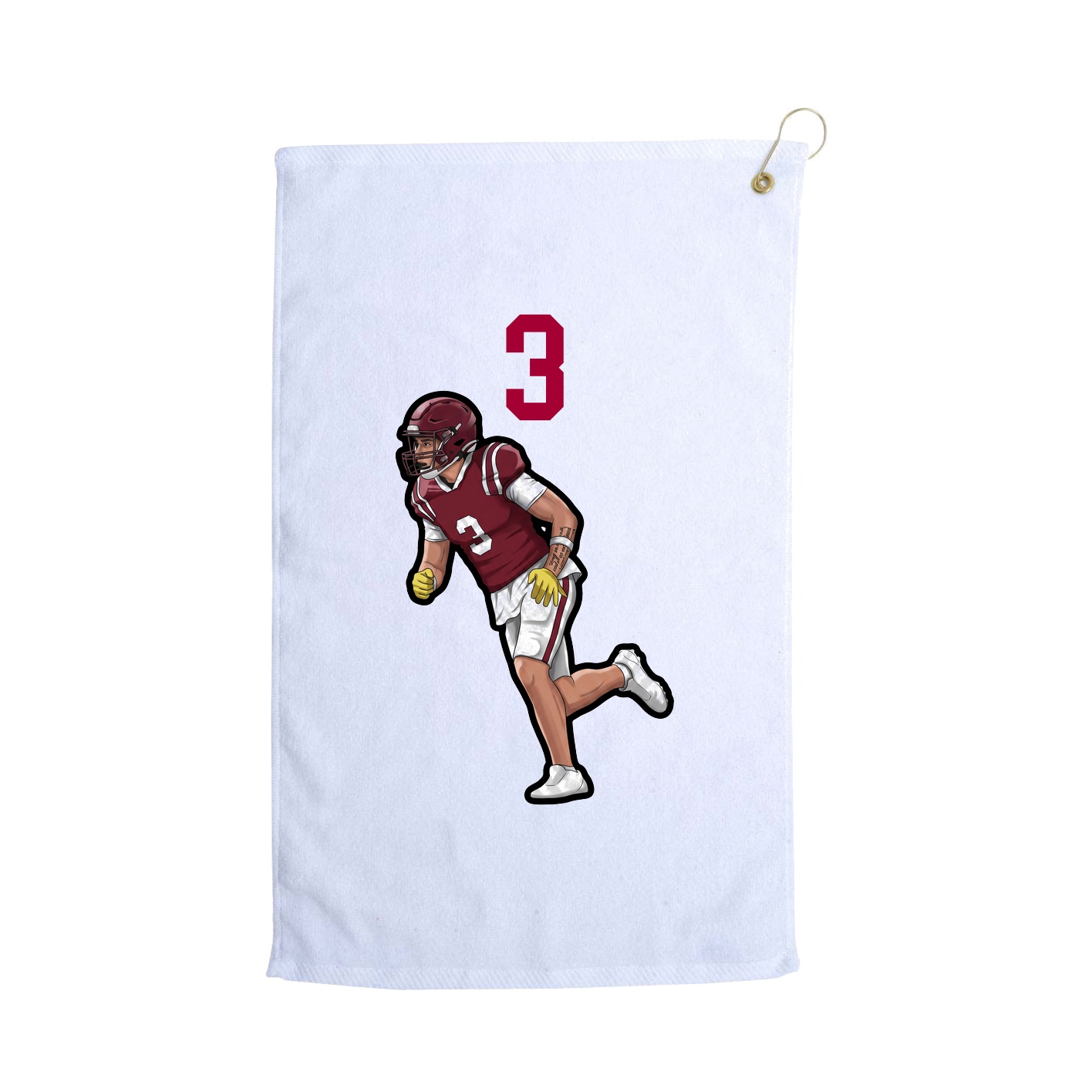 Golf Towel — Number Top in White