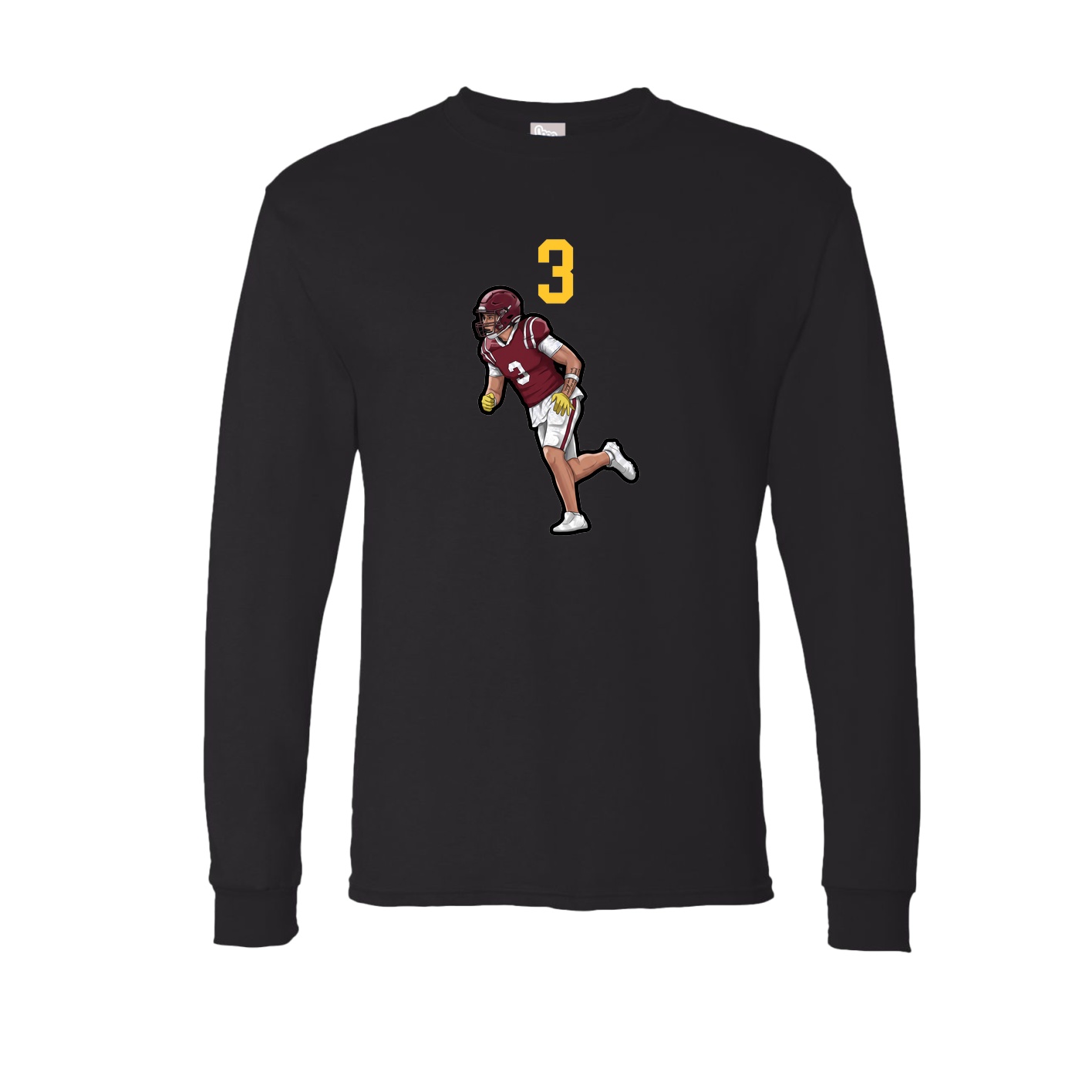 Long Sleeve Tee — Number Top in Black