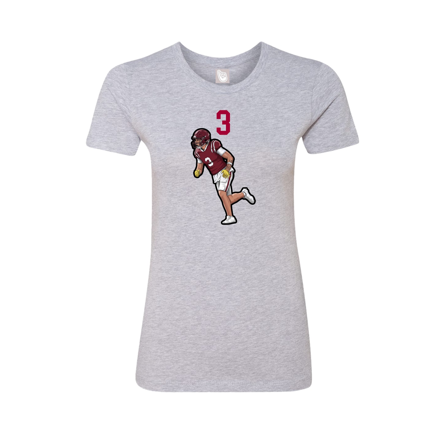 Fitted Women's Tee — Number Top in Grey