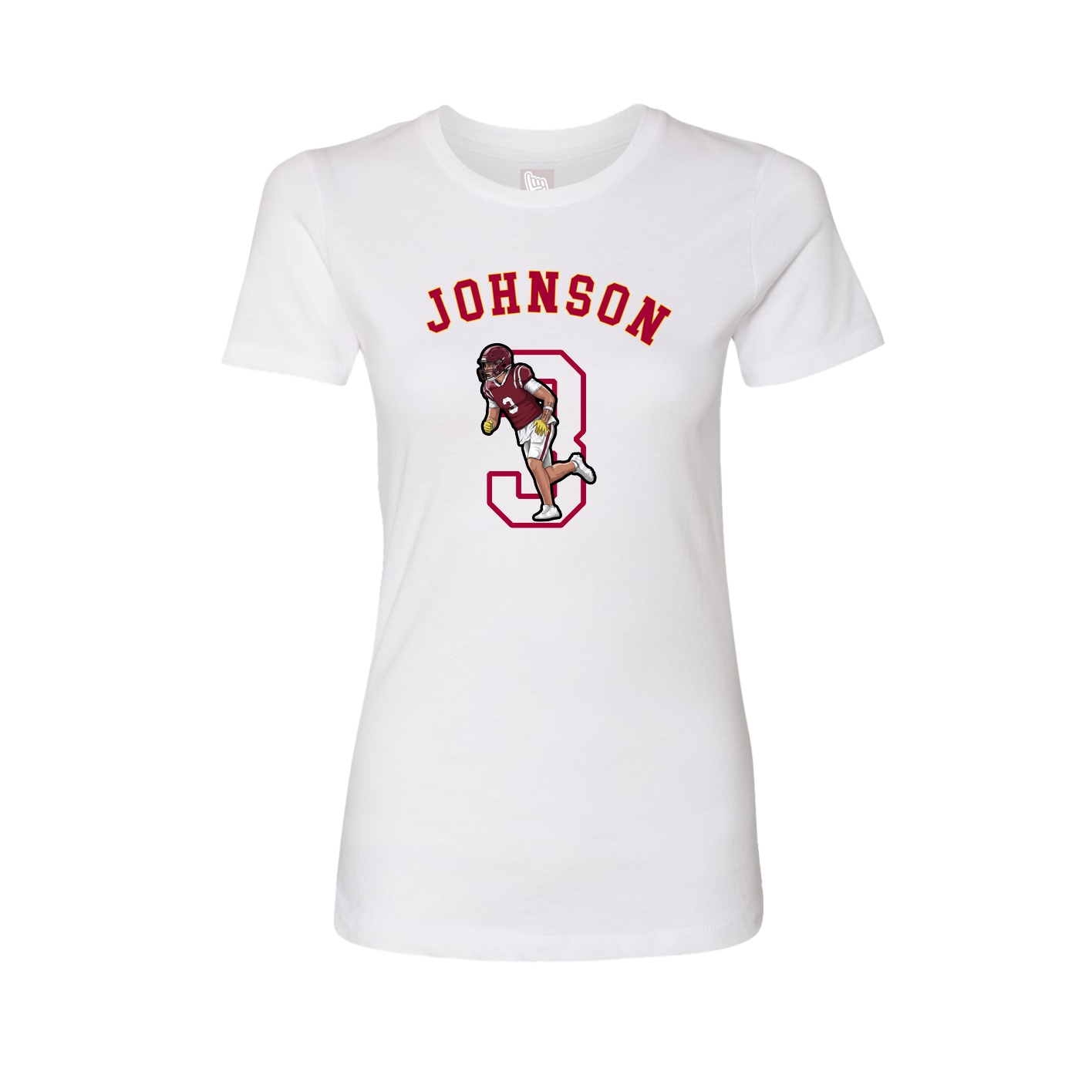 Fitted Women's Tee — Shirsey Arch in White