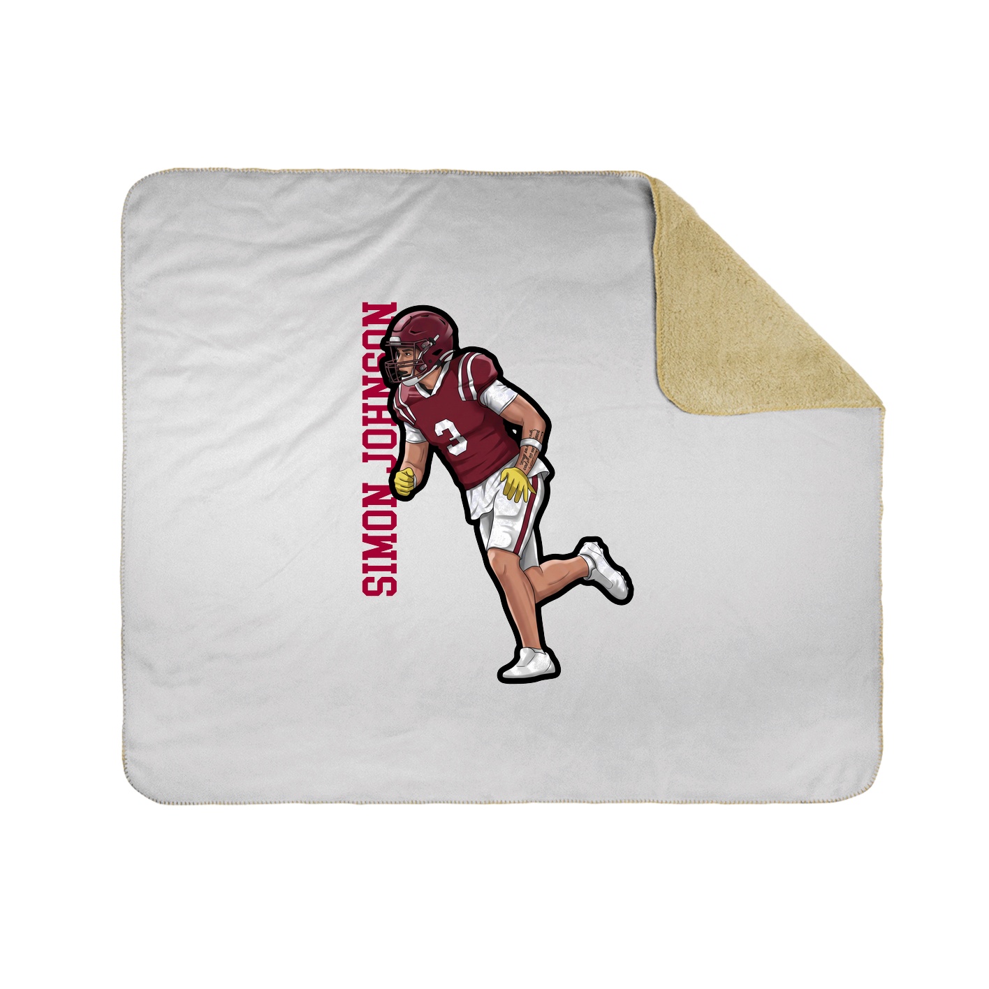 Throw Blanket — Name Vertical in White