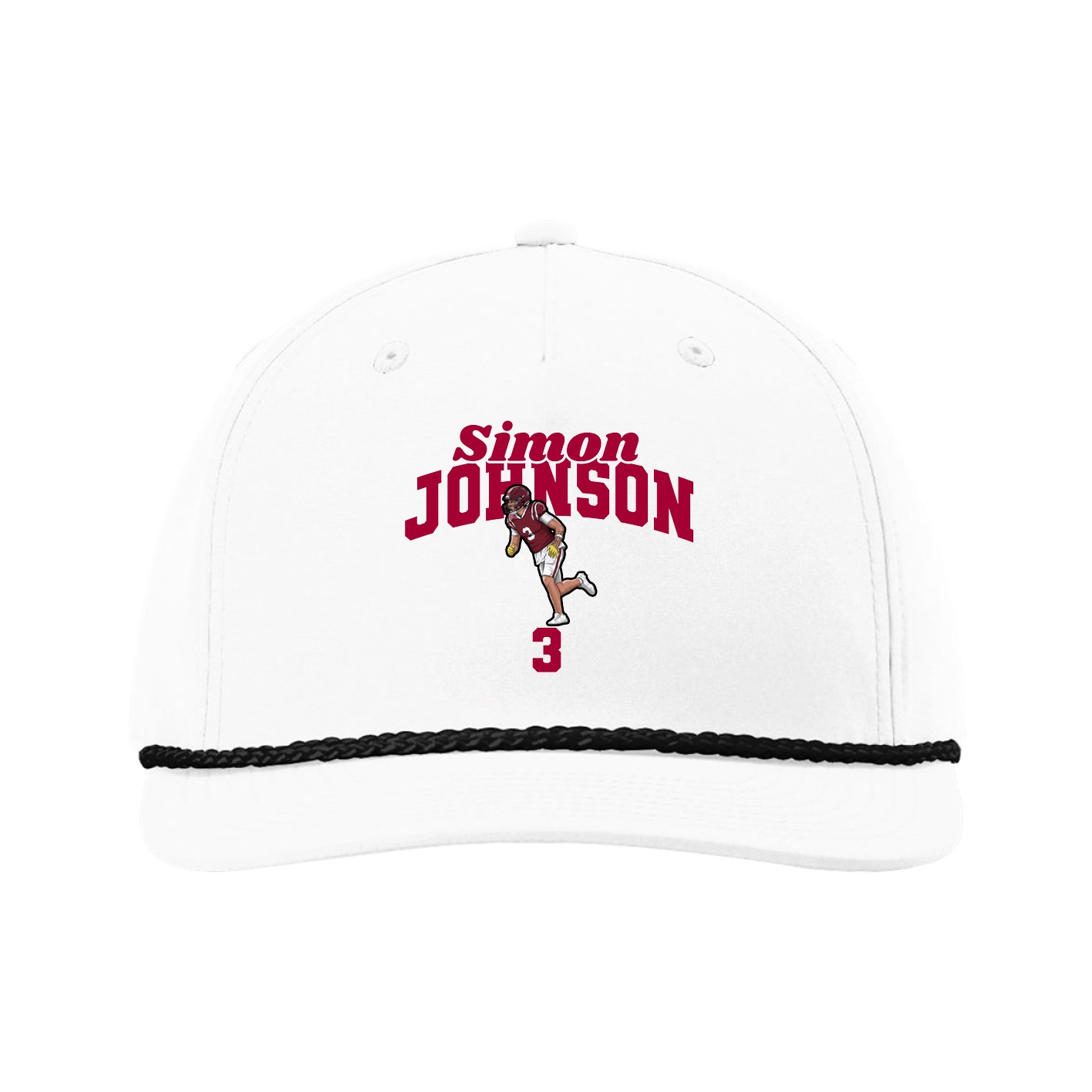 Five-Panel Classic Rope Cap — Signature Arch in White