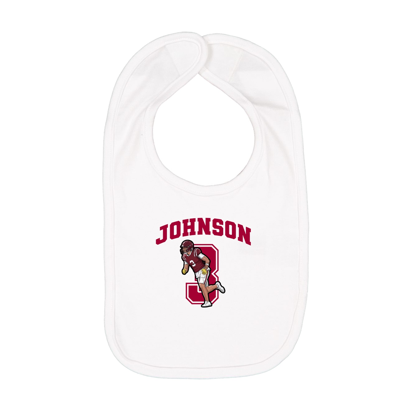 Infant Bib — Number in White