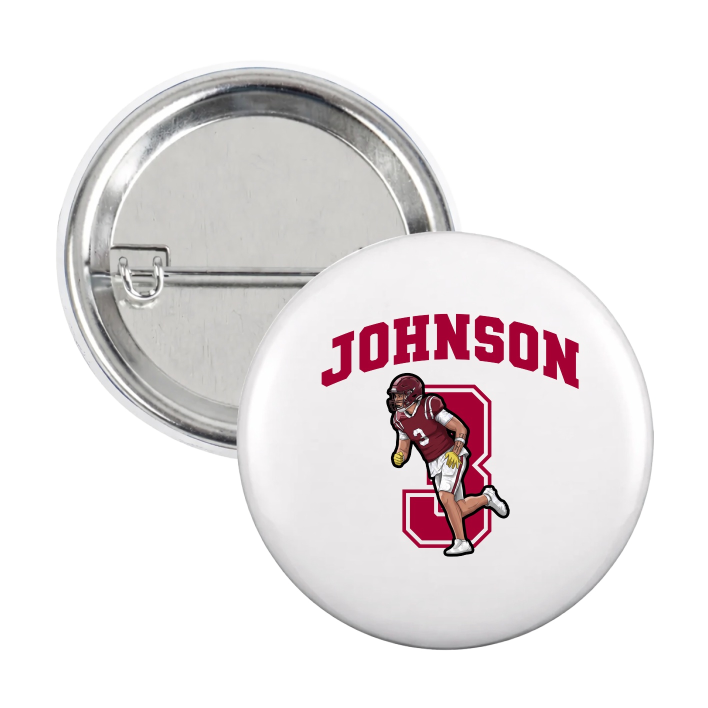 Game Day Button — Number in White