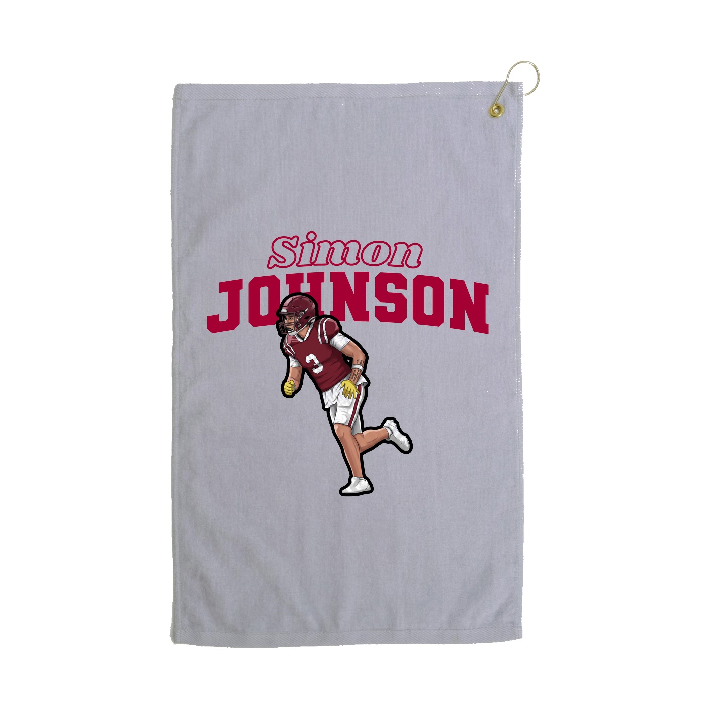Golf Towel — Name Arch in Grey