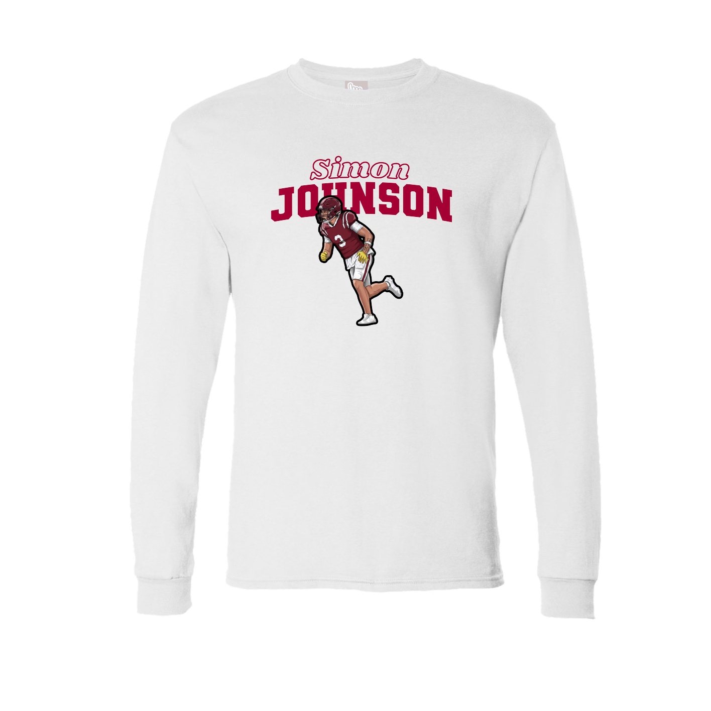 Long Sleeve Tee — Name Arch in White