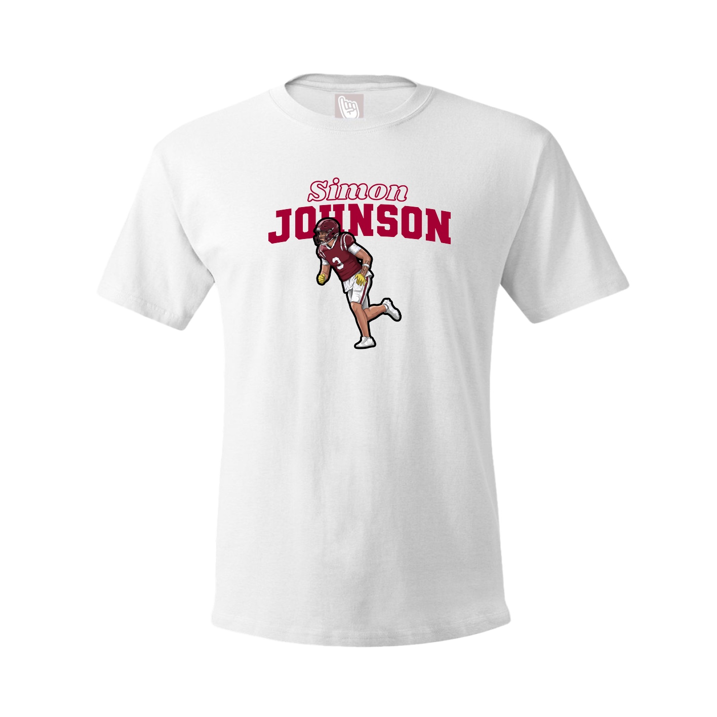 Youth Tee — Name Arch in White