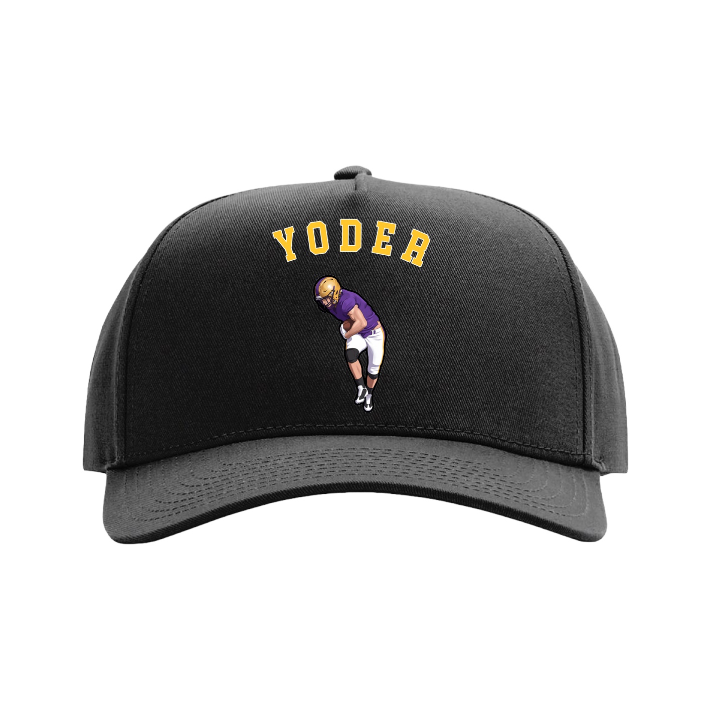 Full Fabric Five-Panel Champ Cap — Shirsey Arch in Black