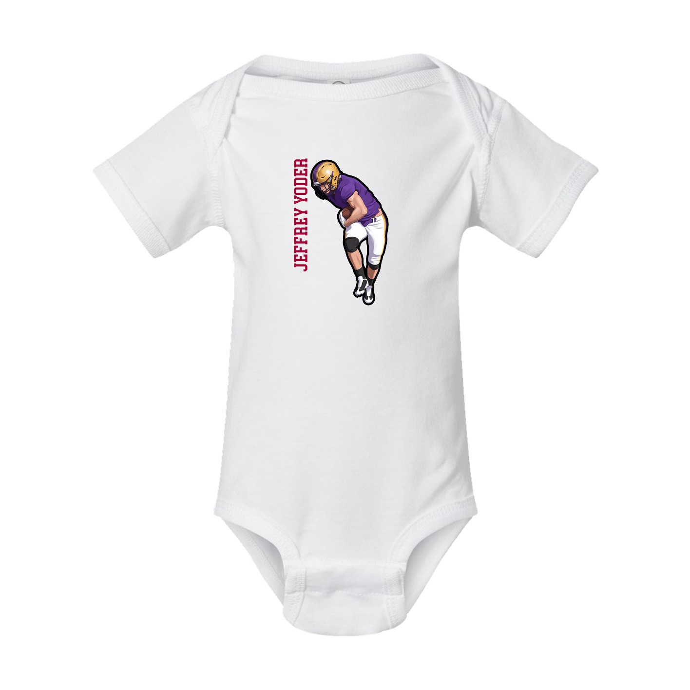 Baby Onesie — Name Vertical in White