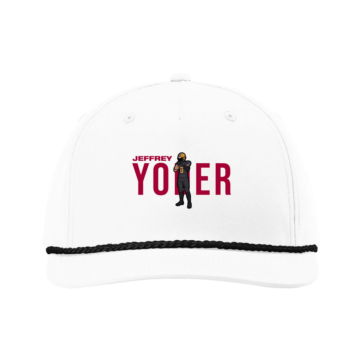 Five-Panel Classic Rope Cap — Player Name in White