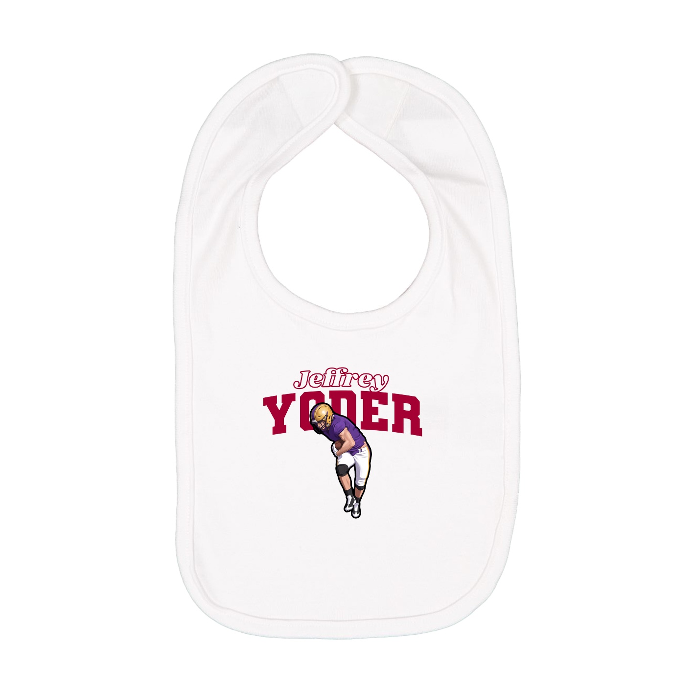 Infant Bib — Name Arch in White