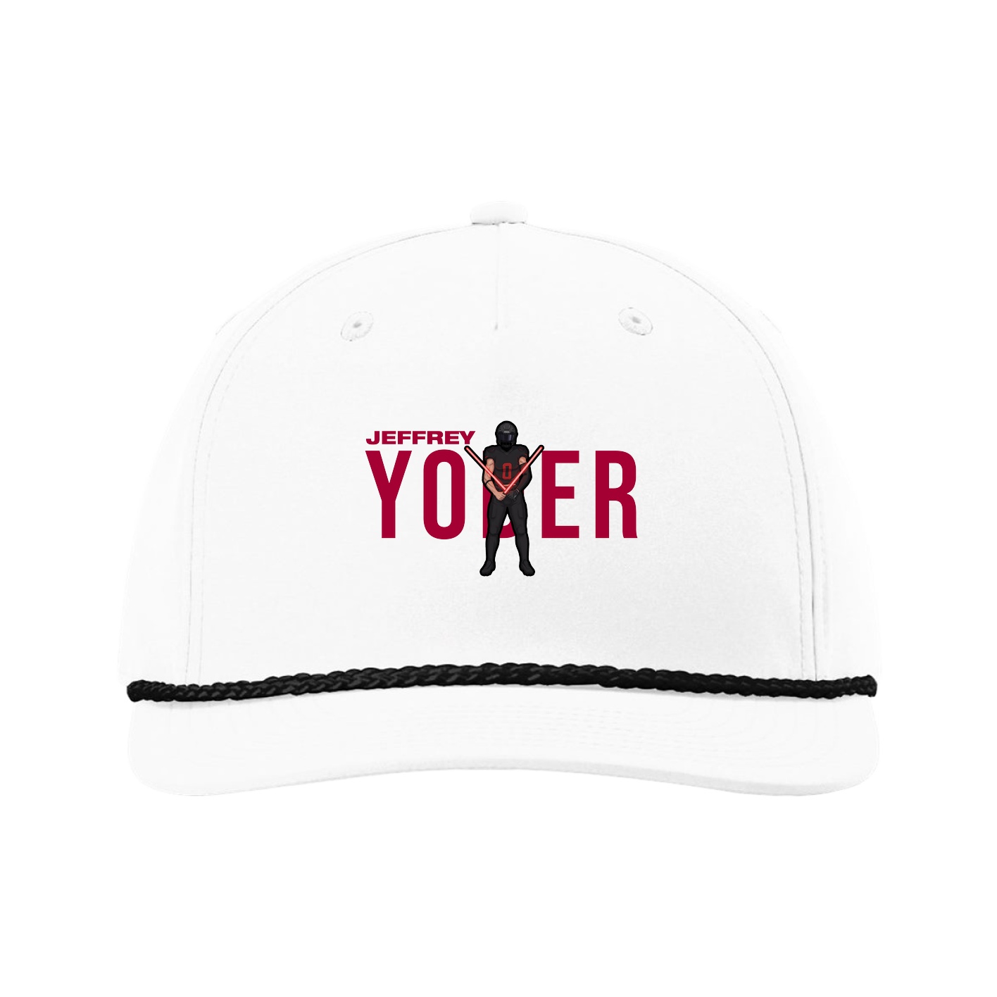 Five-Panel Classic Rope Cap — Player Name in White
