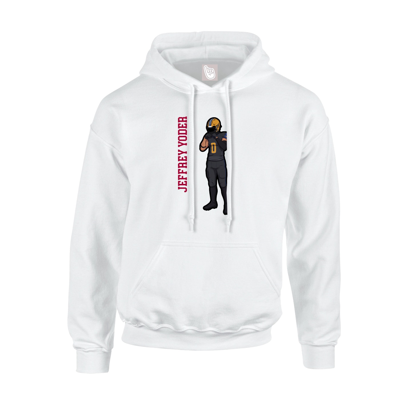 Hoodie — Name Vertical in White