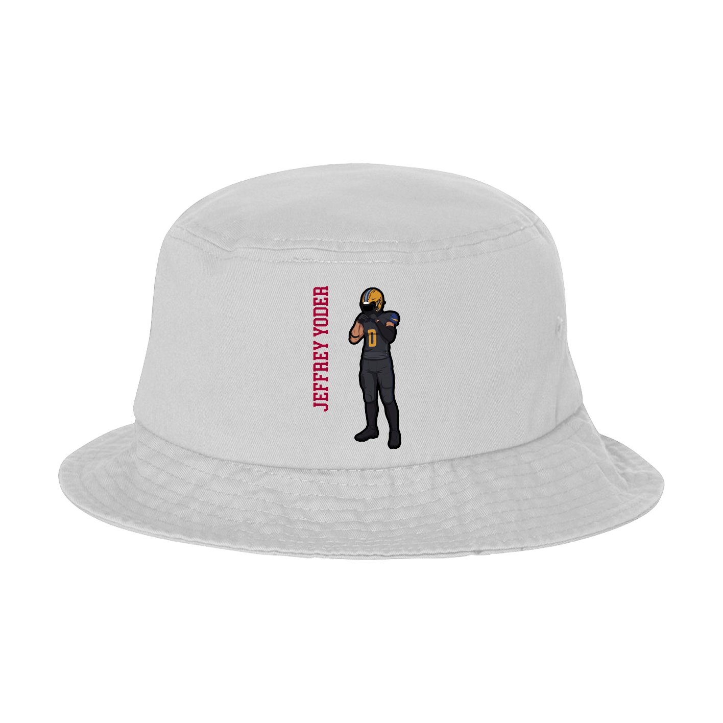 Bucket Cap — Name Vertical in White