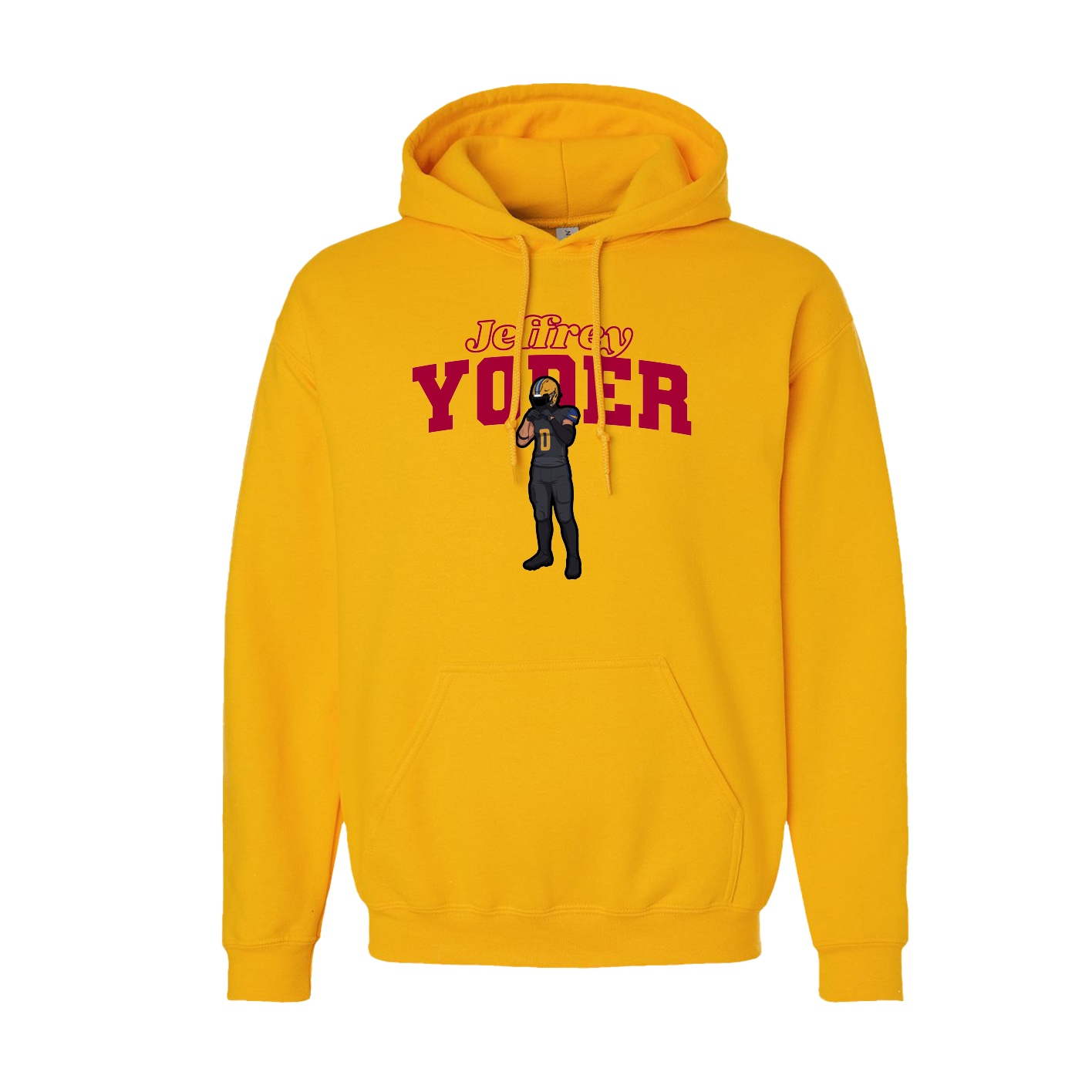 Youth Hoodie — Name Arch in Gold