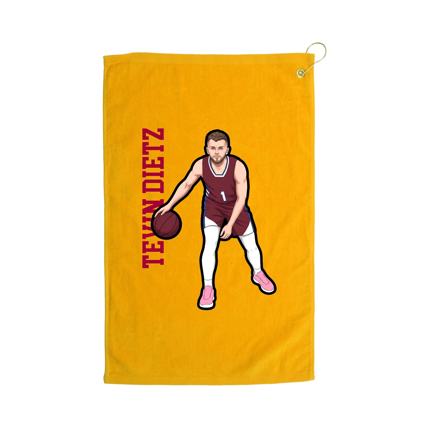 Golf Towel — Name Vertical in Gold