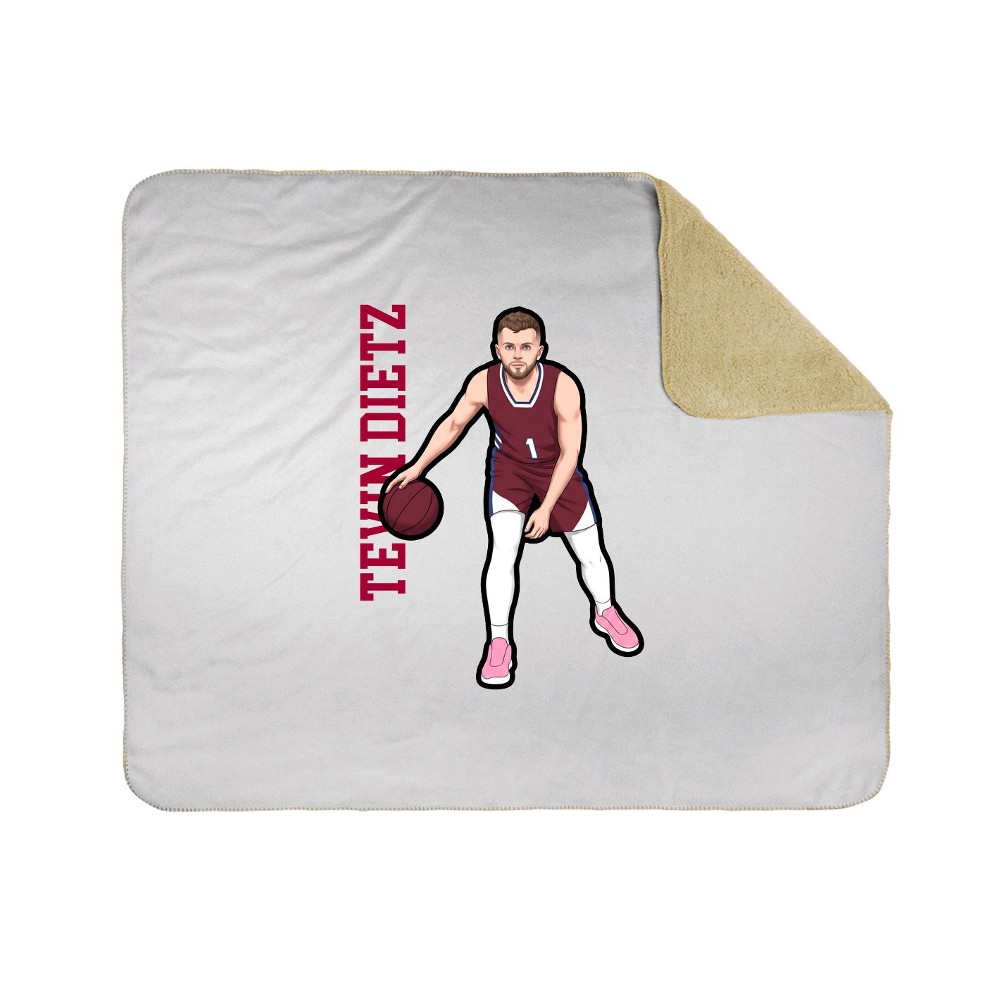 Throw Blanket — Name Vertical in White