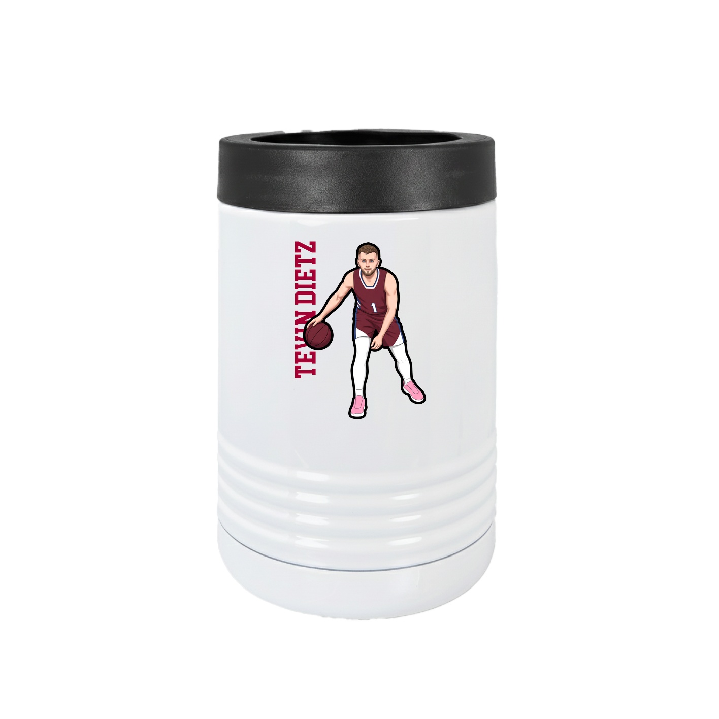 Beverage Holder — Name Vertical in White