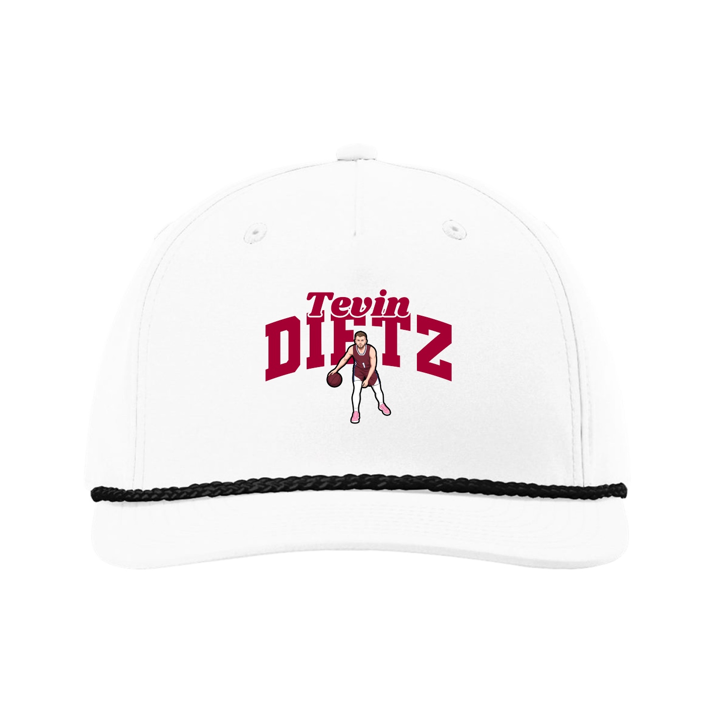 Five-Panel Classic Rope Cap — Signature Arch in White