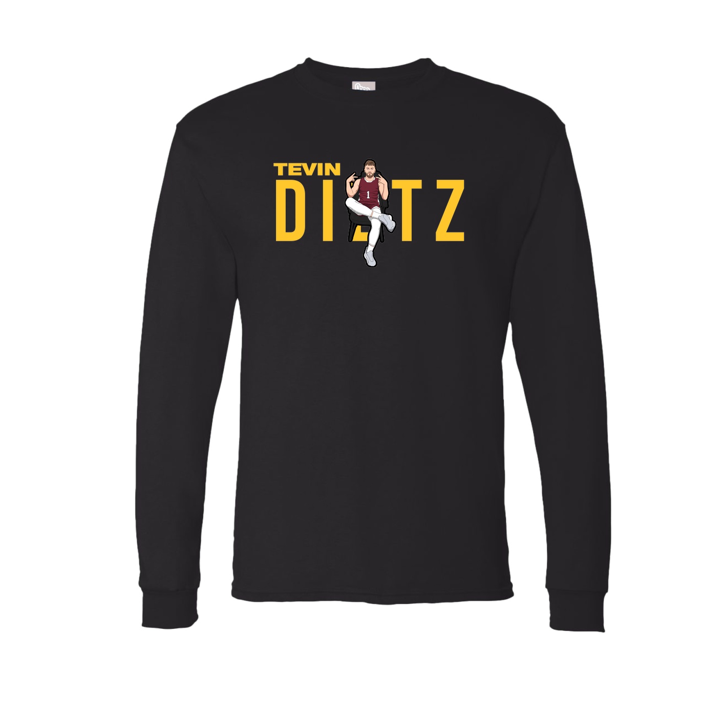 Long Sleeve Tee — Player Name in Black