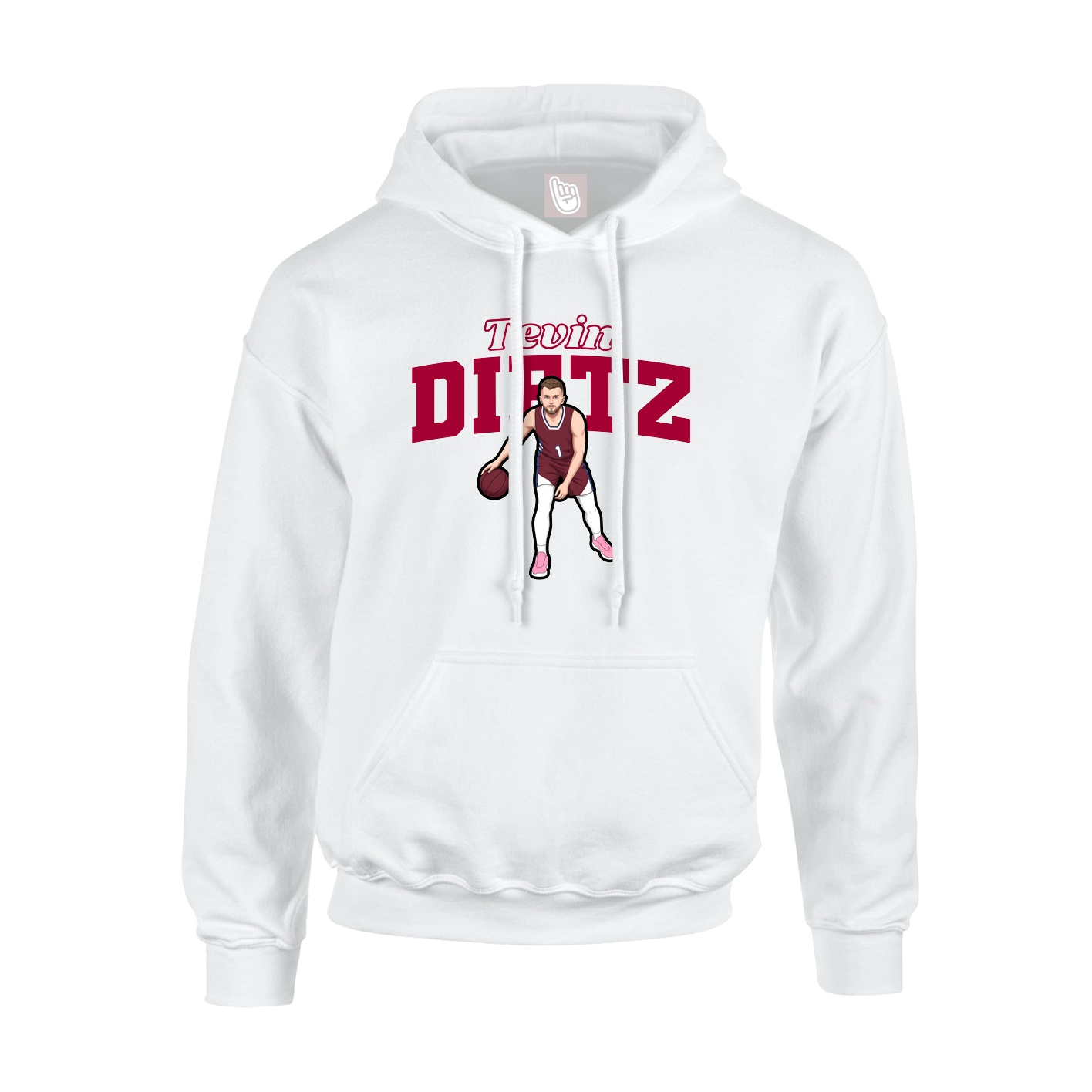 Youth Hoodie — Name Arch in White