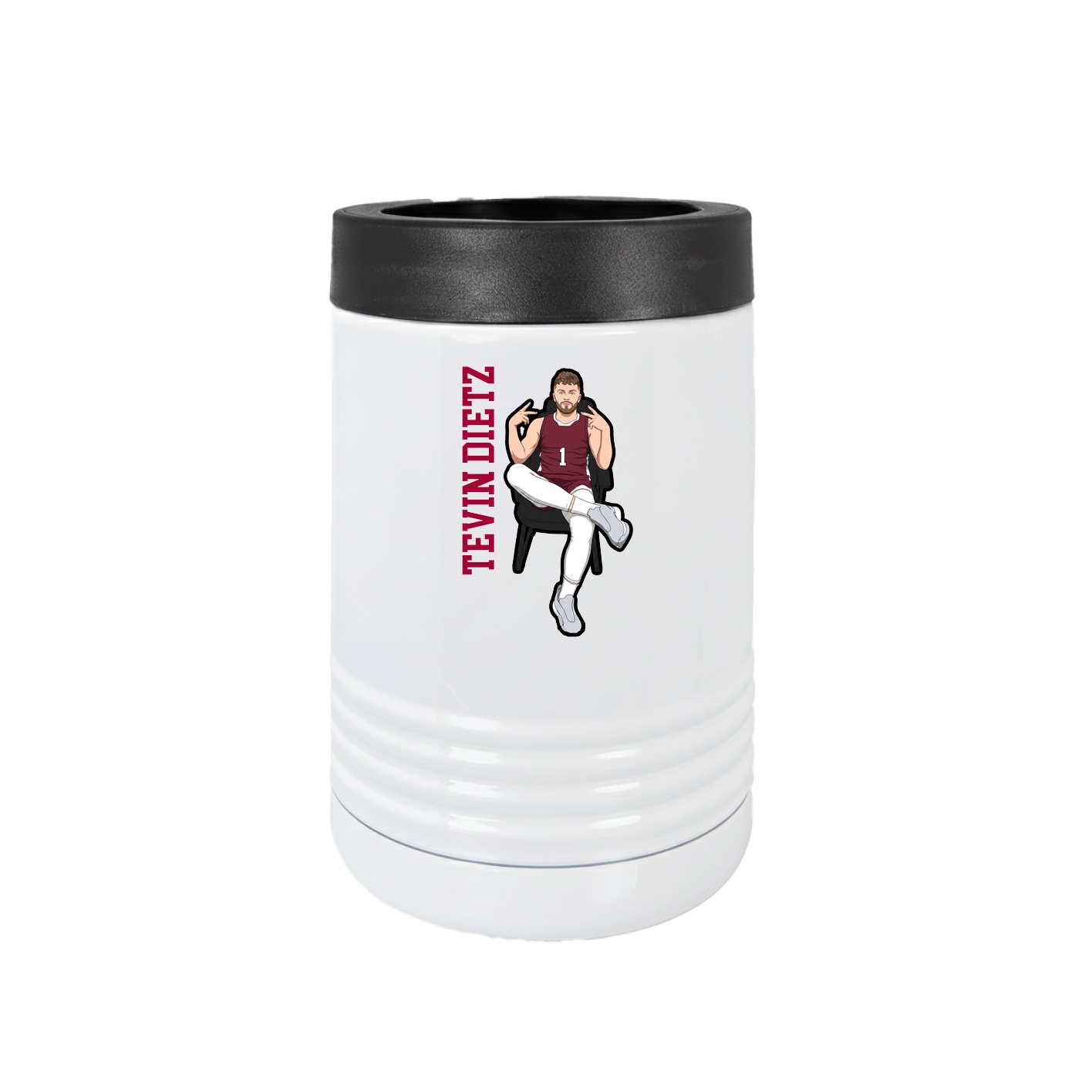 Beverage Holder — Name Vertical in White