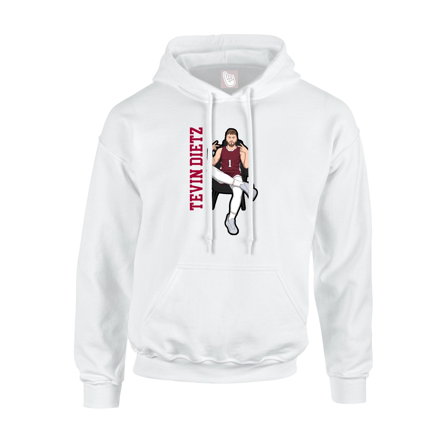Hoodie — Name Vertical in White