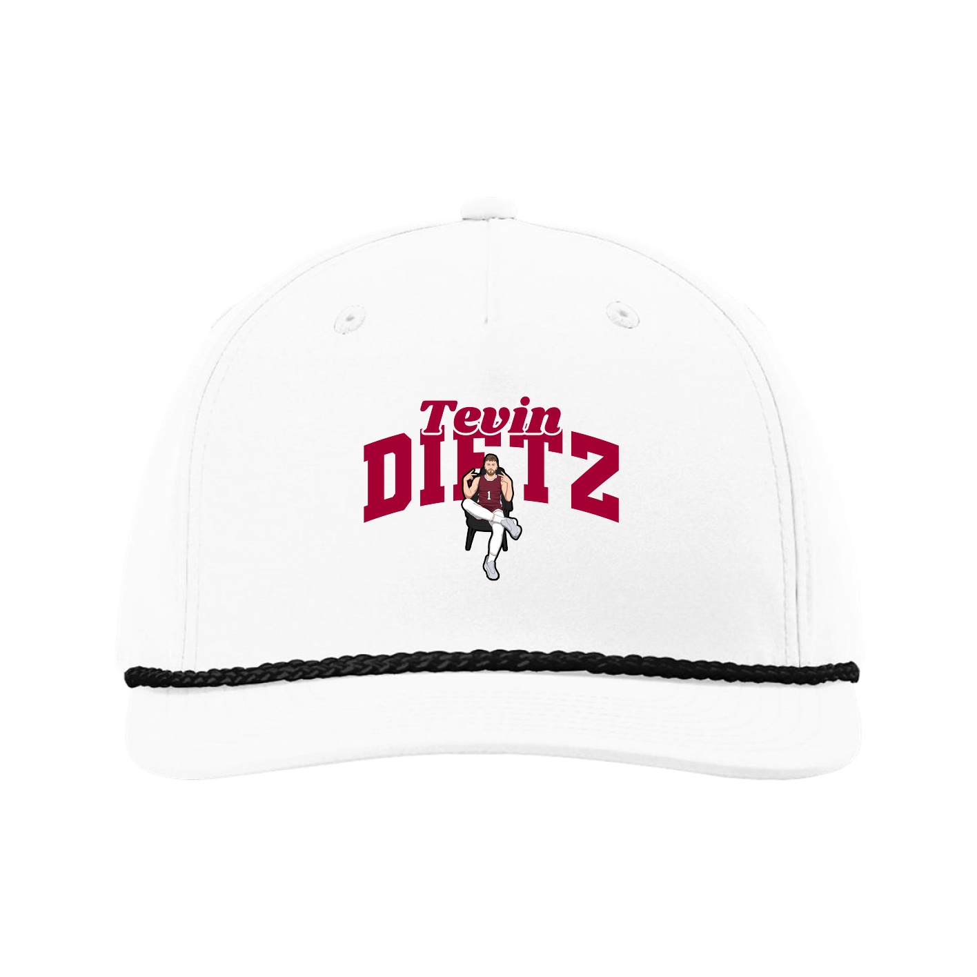 Five-Panel Classic Rope Cap — Signature Arch in White