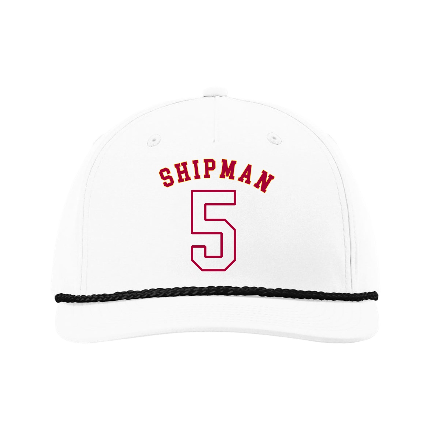 Five-Panel Classic Rope Cap — Shirsey Arch in White