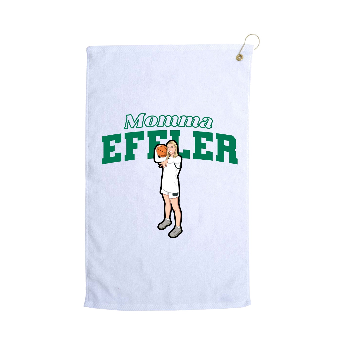 Golf Towel — Mothers Day Block in White