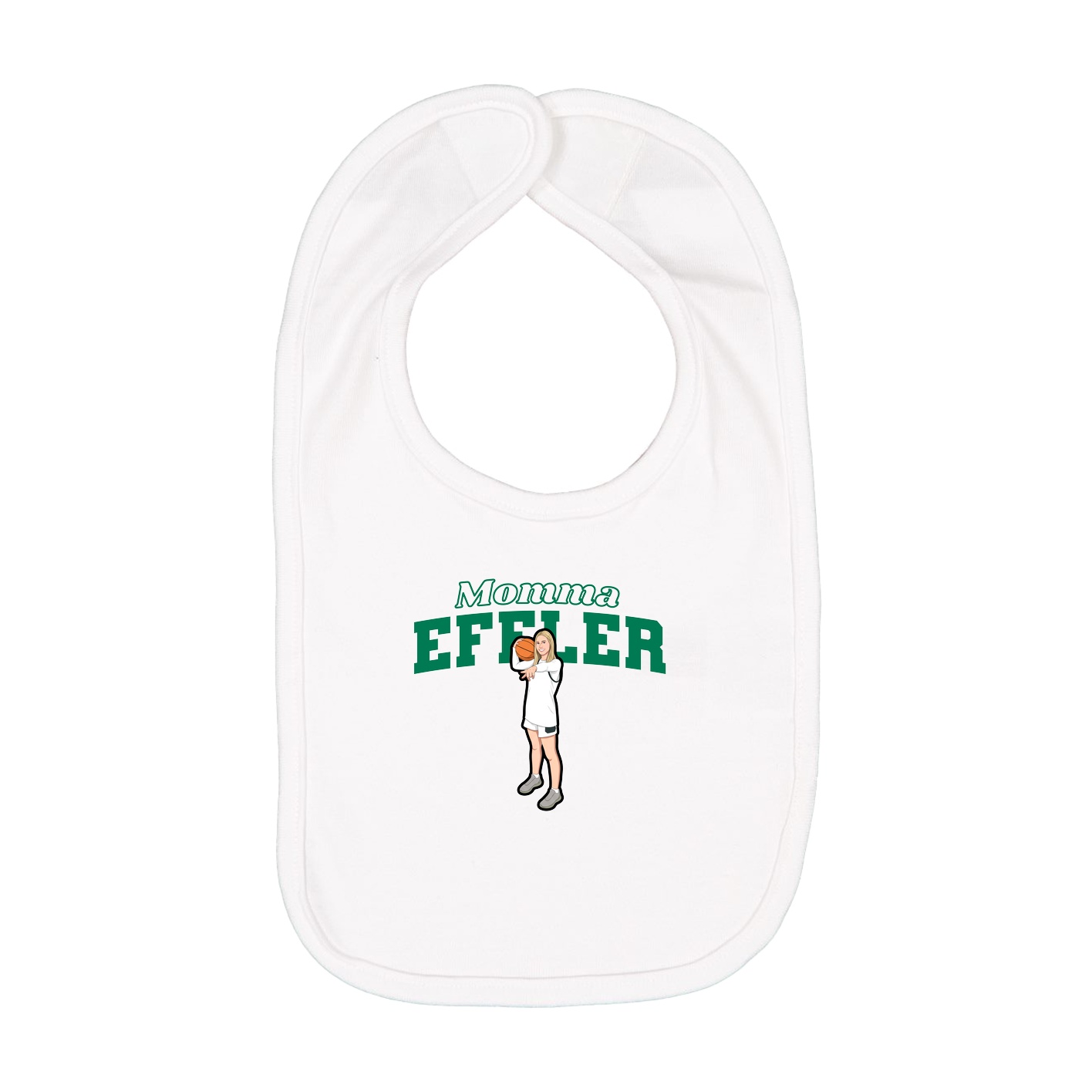 Infant Bib — Mothers Day Block in White