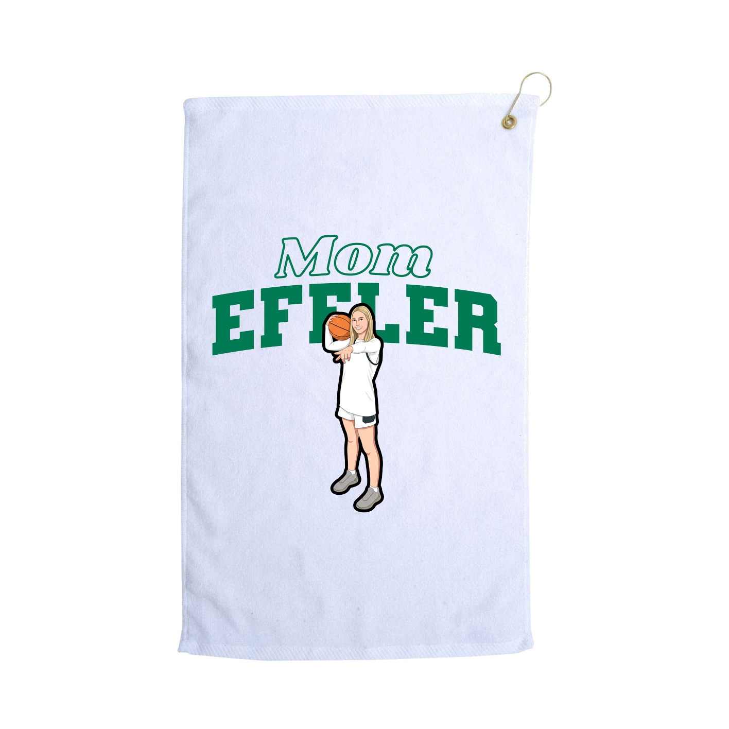 Golf Towel — Mothers Day Block in White
