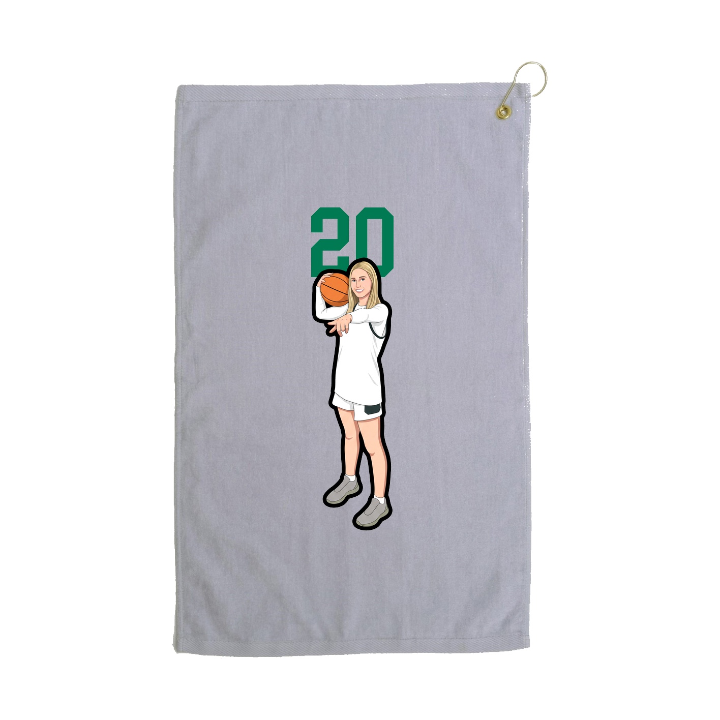Golf Towel — Number Top in Grey